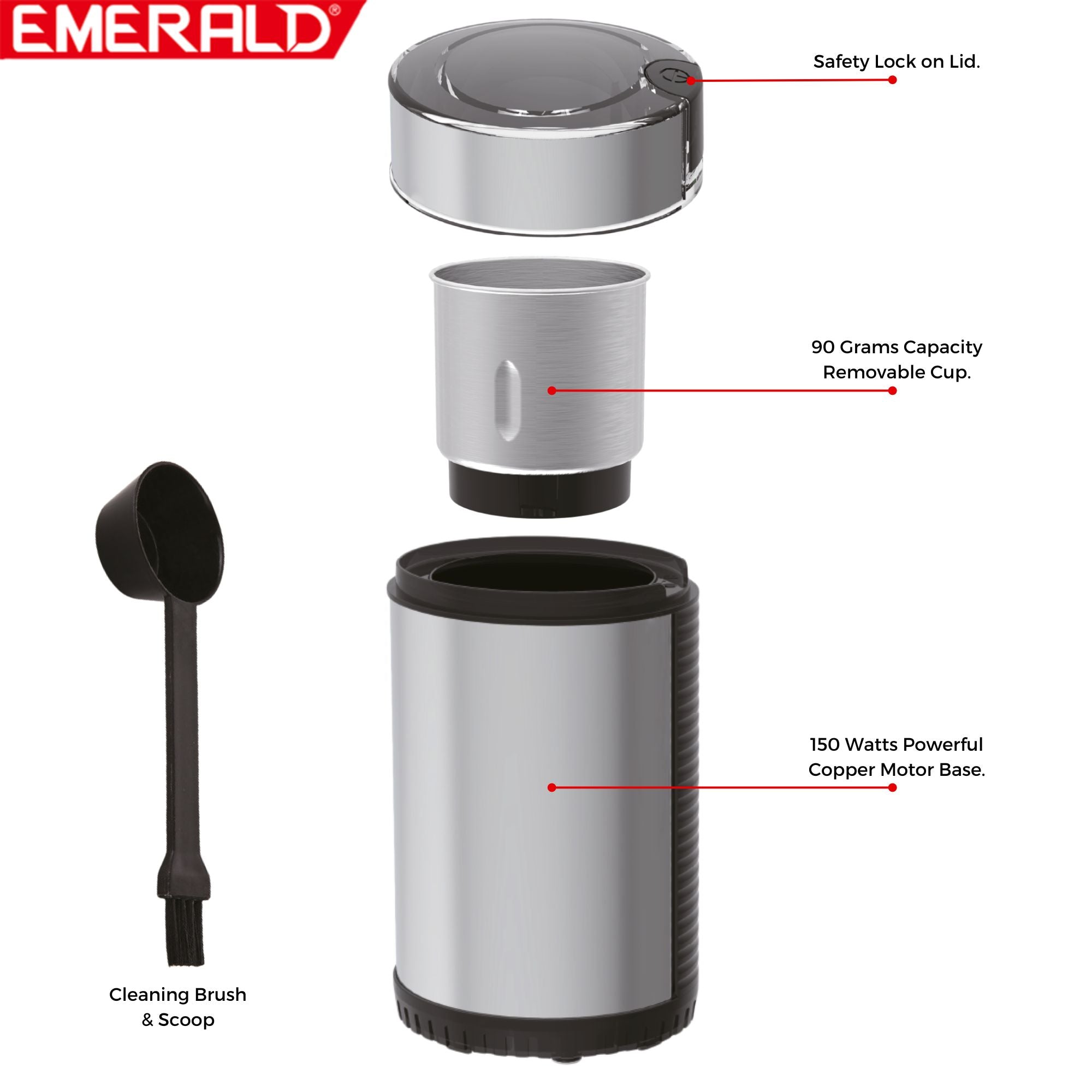 EK792CG Stainless Steel Raw Coffee Bean Grinder