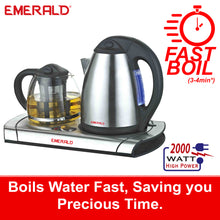Load image into Gallery viewer, EA1700KG Contemporary Office Electric Kettle + Hot Plate Tea Pot Set
